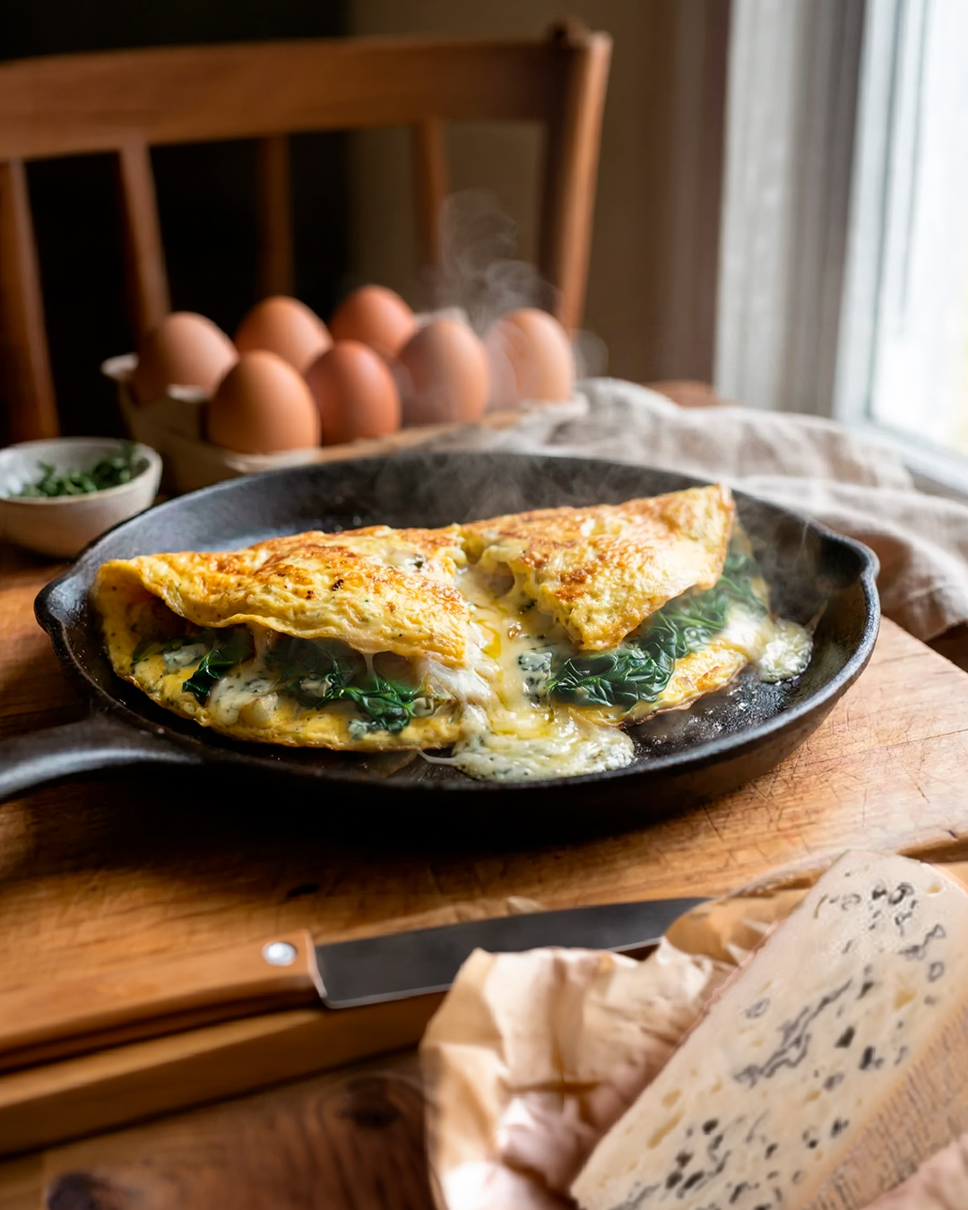 omelette au bleu du vercors-sassenage